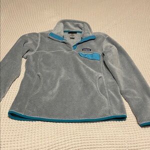 Patagonia Gray Fleece with Teal Trim